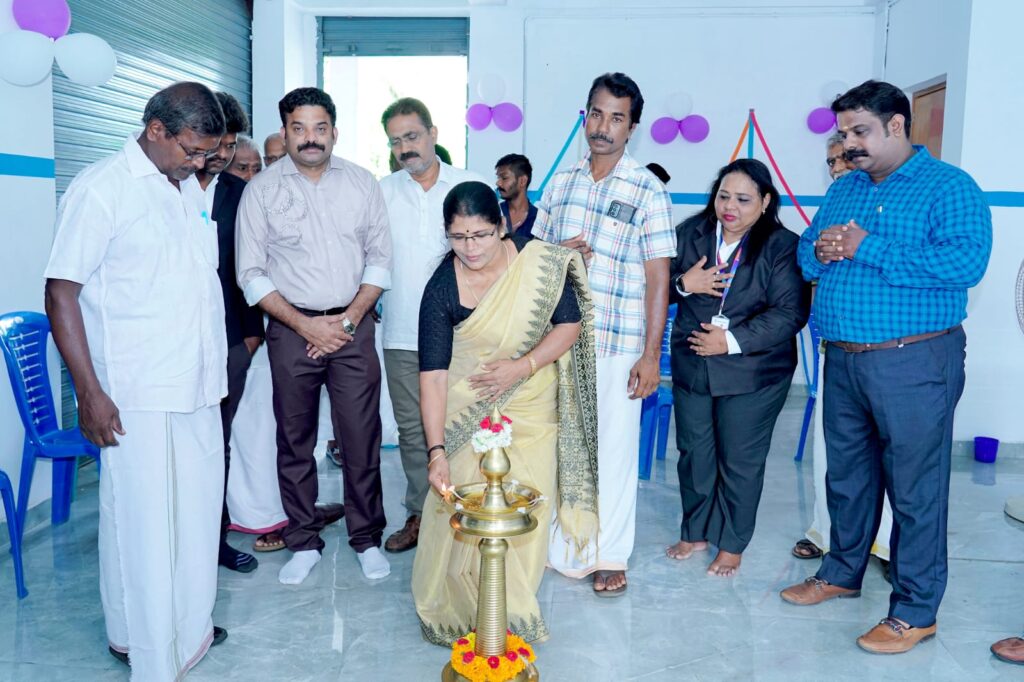Exterior view of the newly inaugurated Kshemakrishi branch building in Palakkad